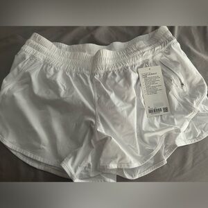 NWT White Lululemon tracker shorts size 16, low rise.